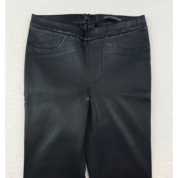 ZADIG & VOLTAIRE • Pharly Black Lamb Leather Stretch Skinny Pants - Picture 9 of 16